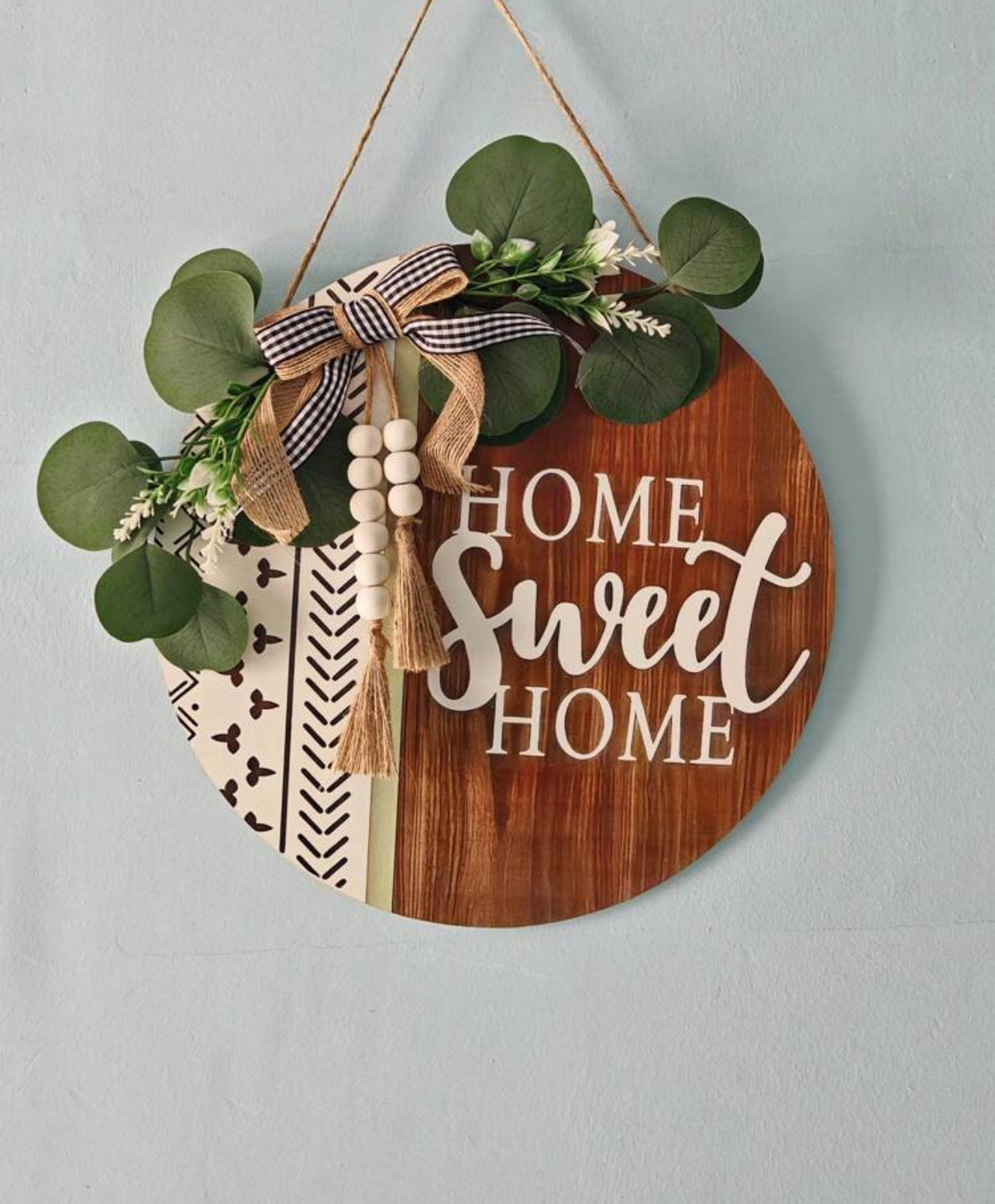 Flower Wreath Porch Welcome Sign