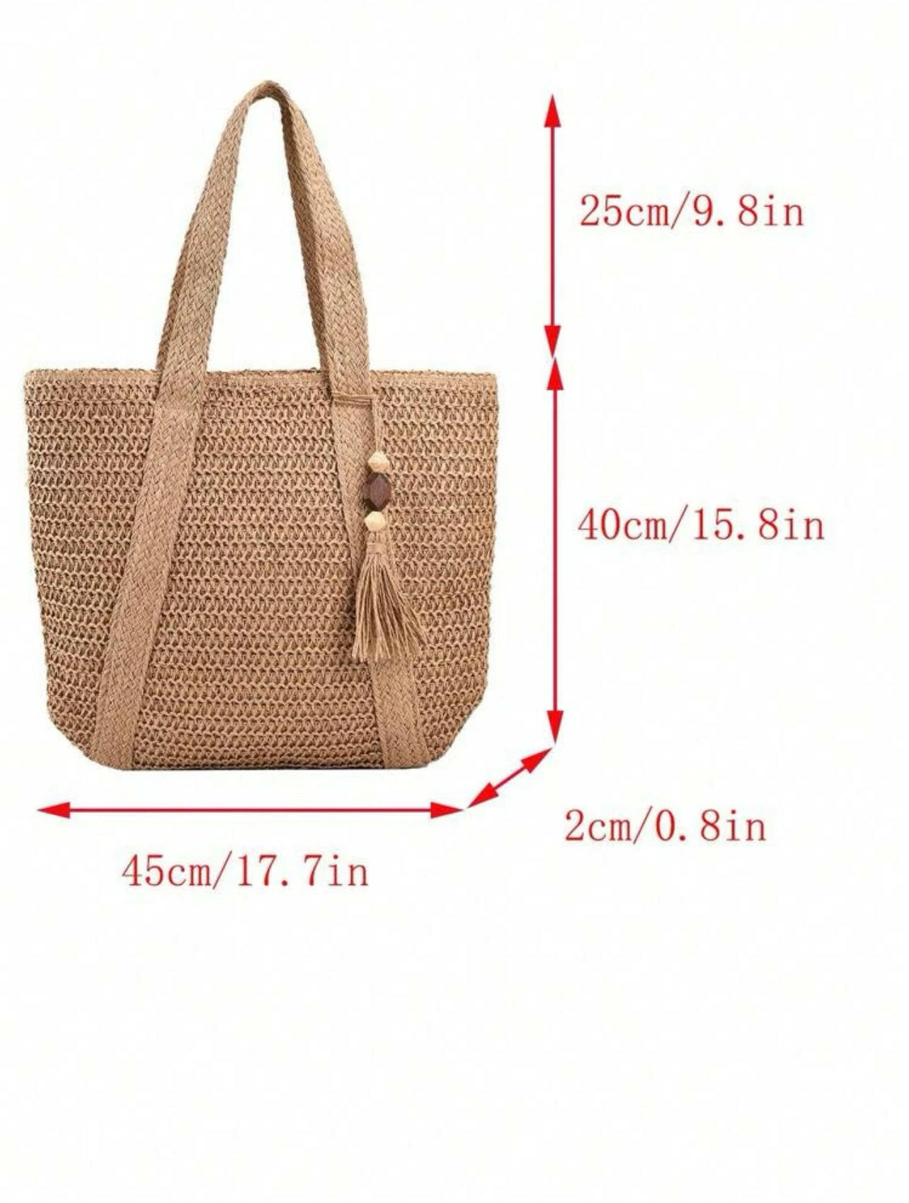 Tassel Decor Straw Bag