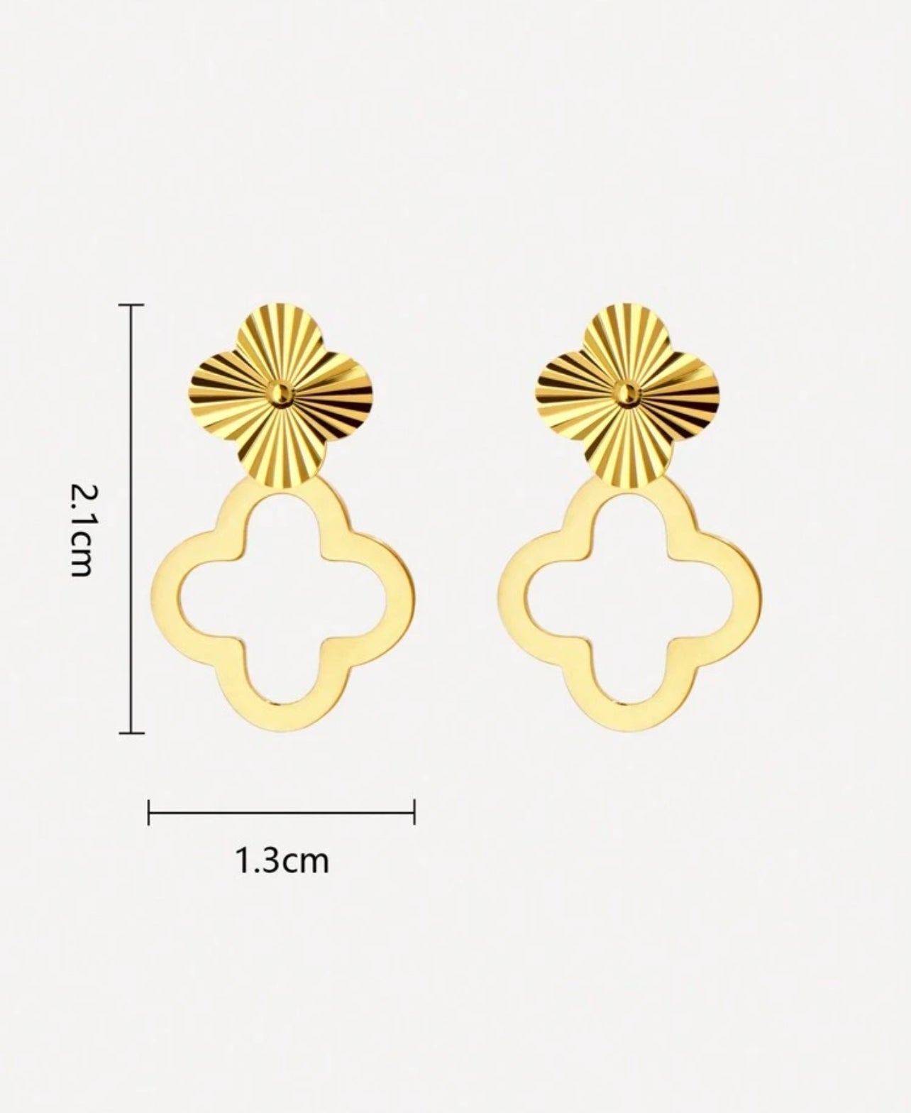 925 Sterling Silver Gold-Plated Four-Leaf Clover Earrings