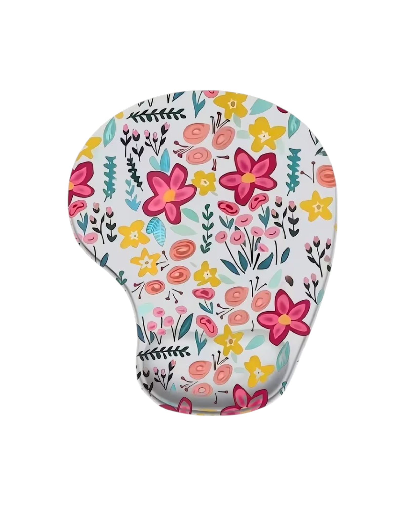 White Floral Mouse Pad