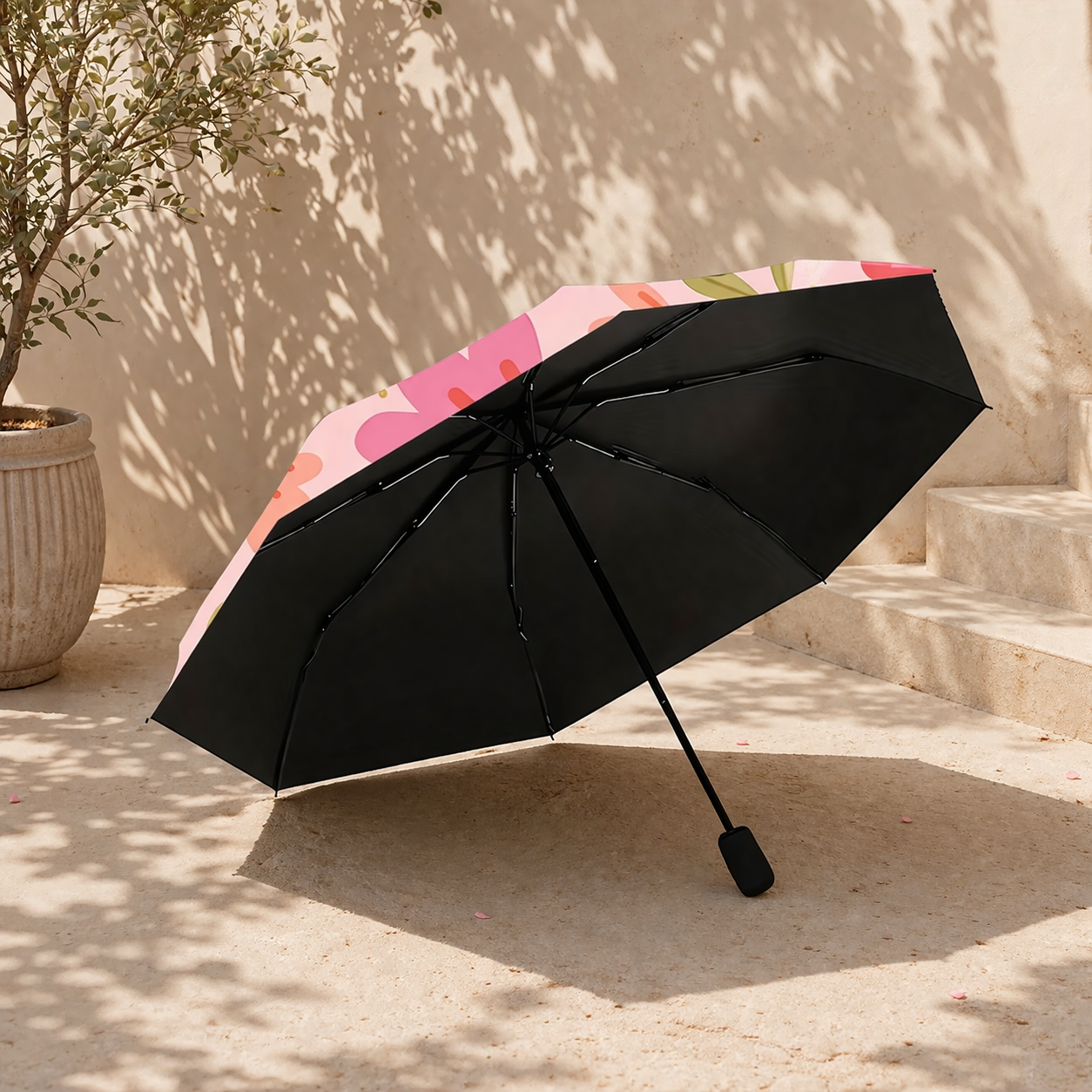 Pink Flower Umbrella