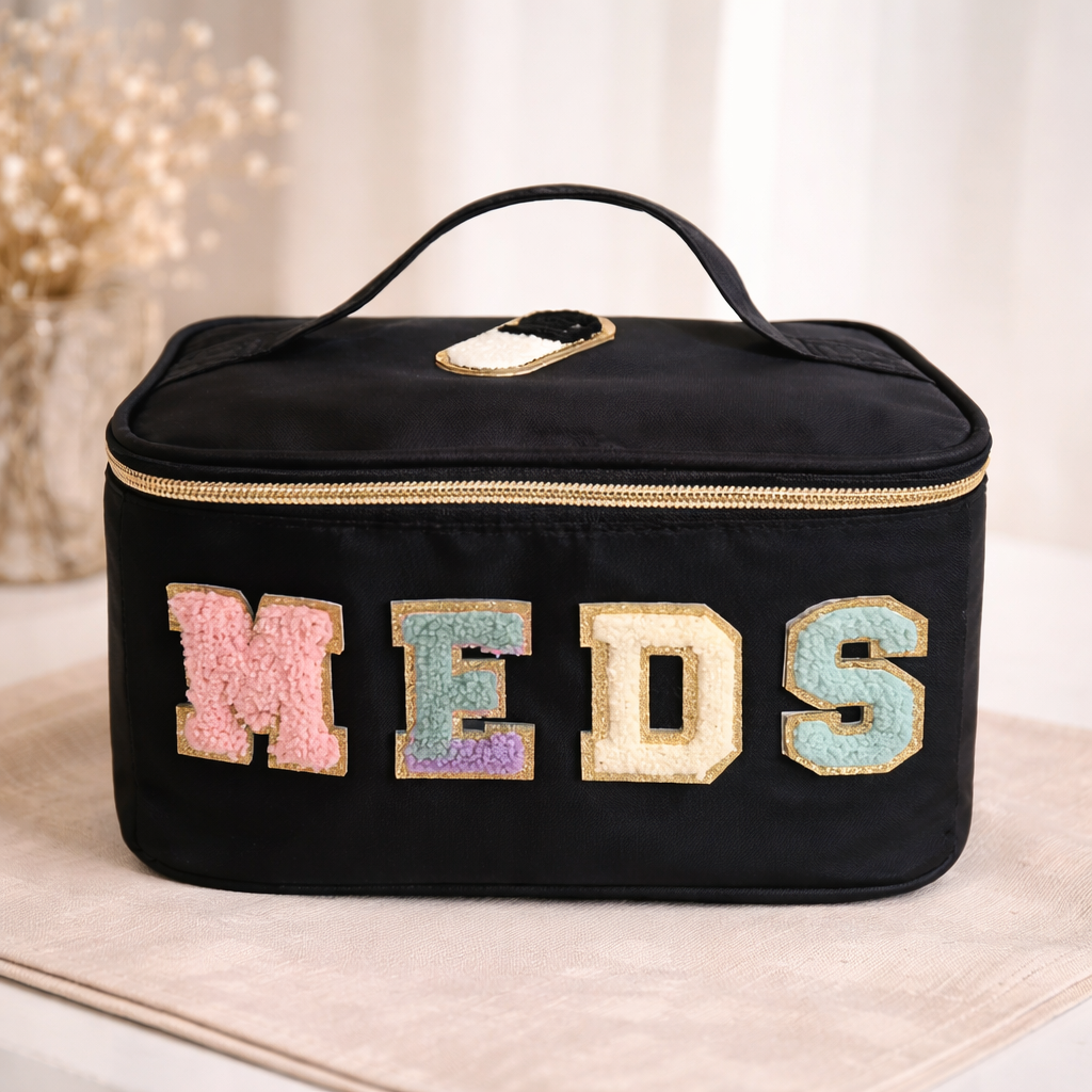 Embroidered Letter Portable Bag