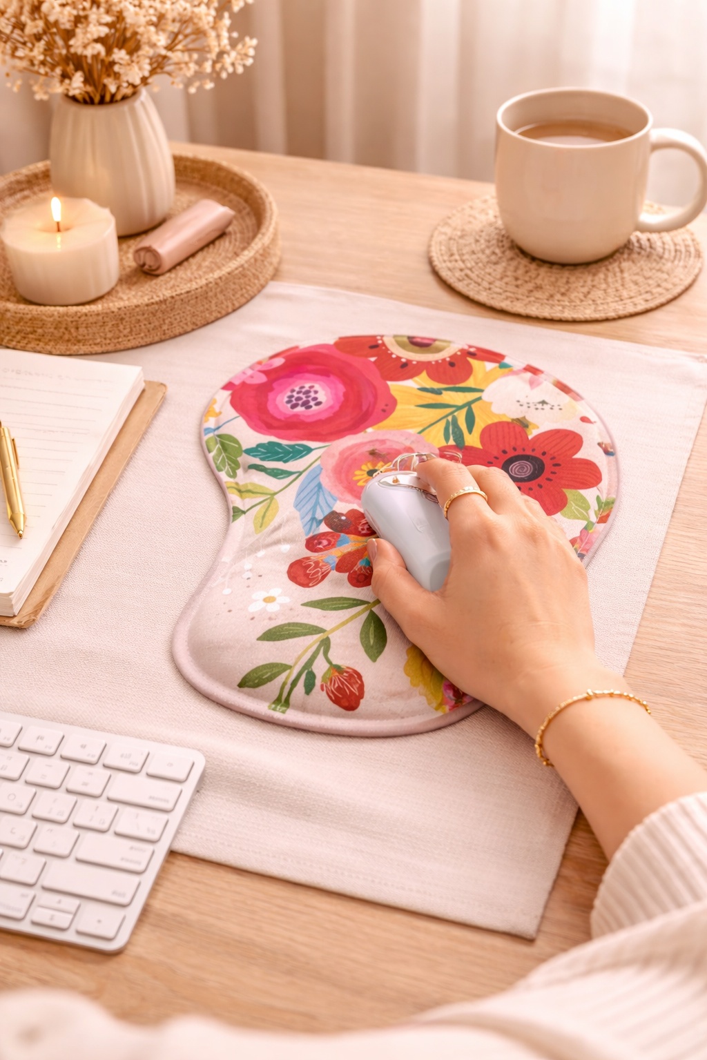 Flower Pattern Mouse Pad