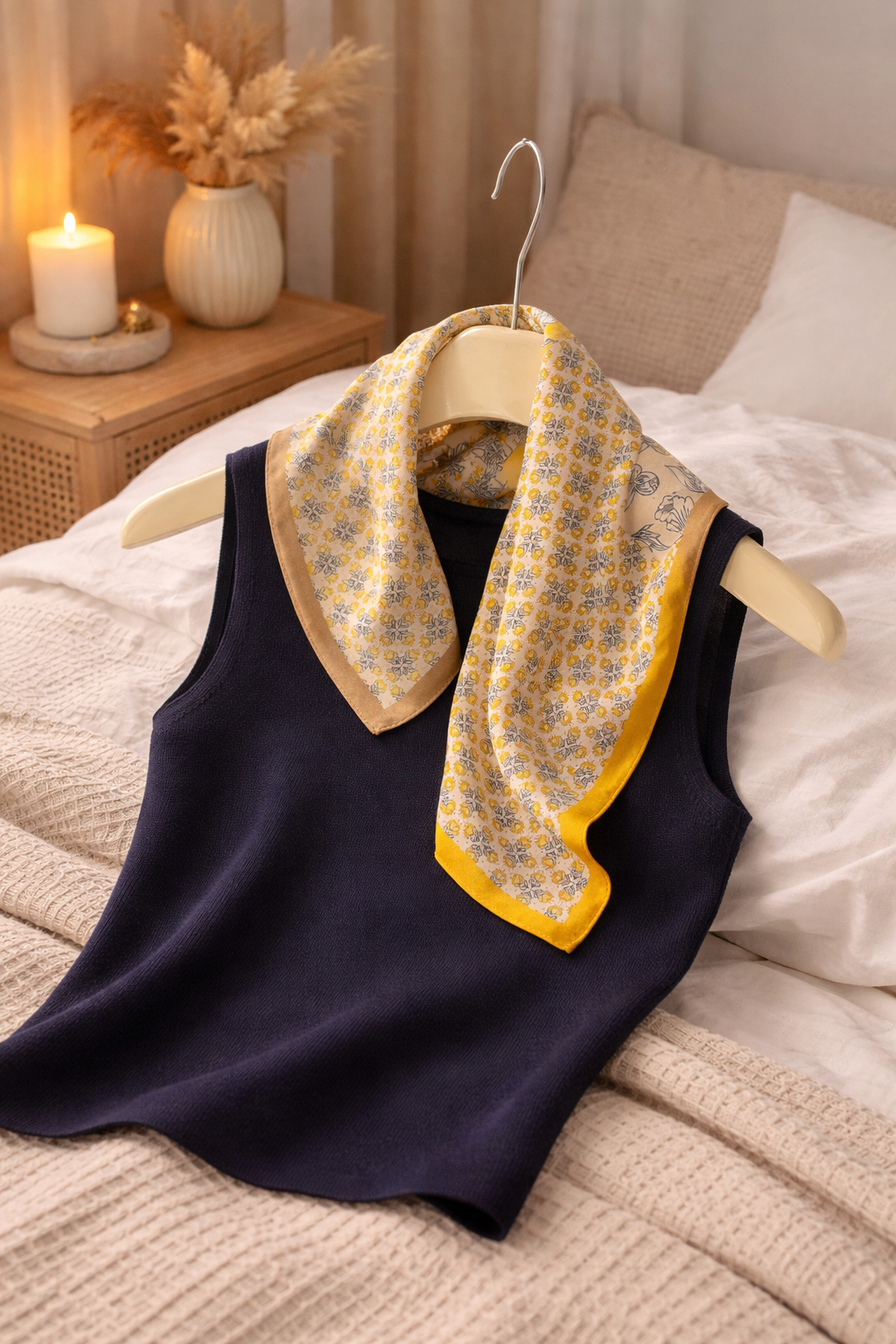 Golden Bloom Tube Scarf ✨
