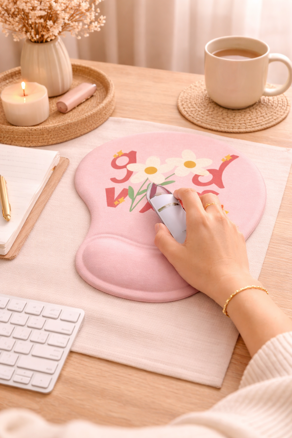 Pink Good Vibes Mouse Pad
