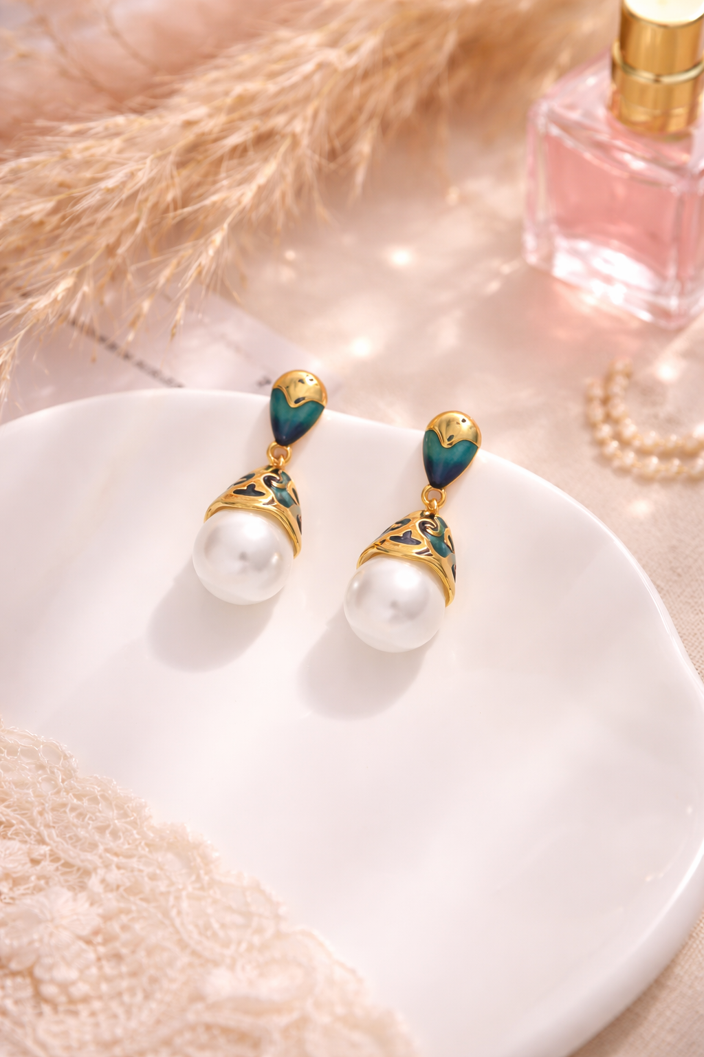 Vintage Enamel Earrings