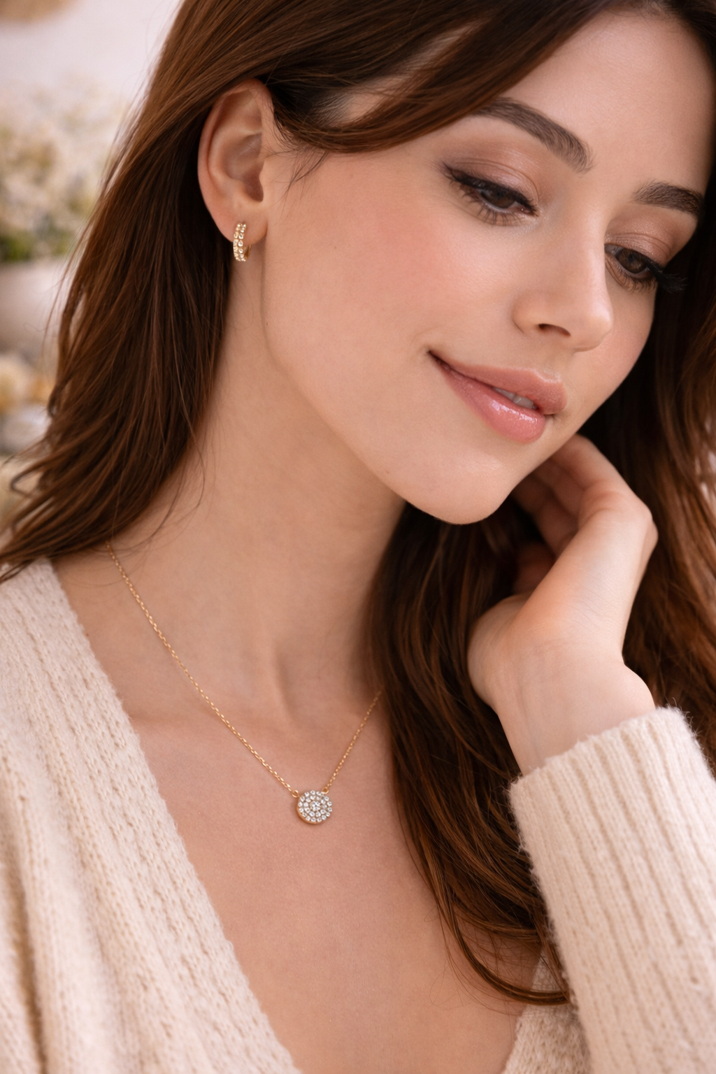 S925 Silver Diamond Pendant Clavicle Necklace