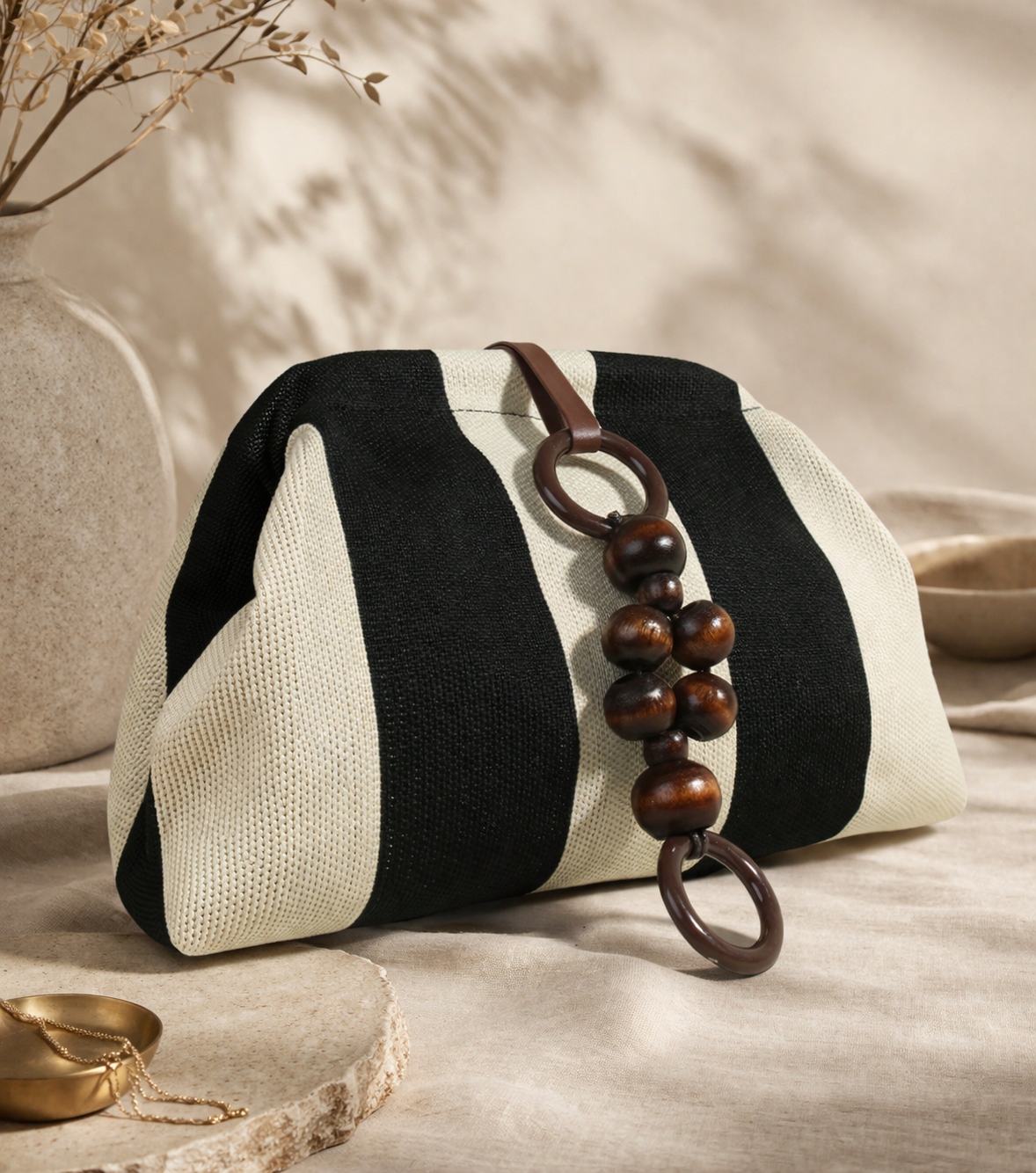 Minimalist Stripe Handheld Clutch