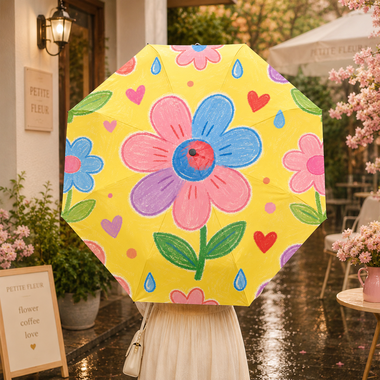 Yellow Floral Umbrella