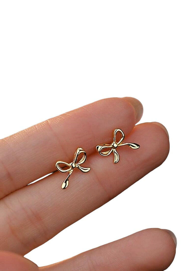 925 Sterling Silver Bow Knot Stud Earrings