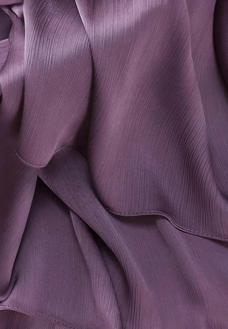 Dusty Purple Natural Crinkle Solid Color Scarf