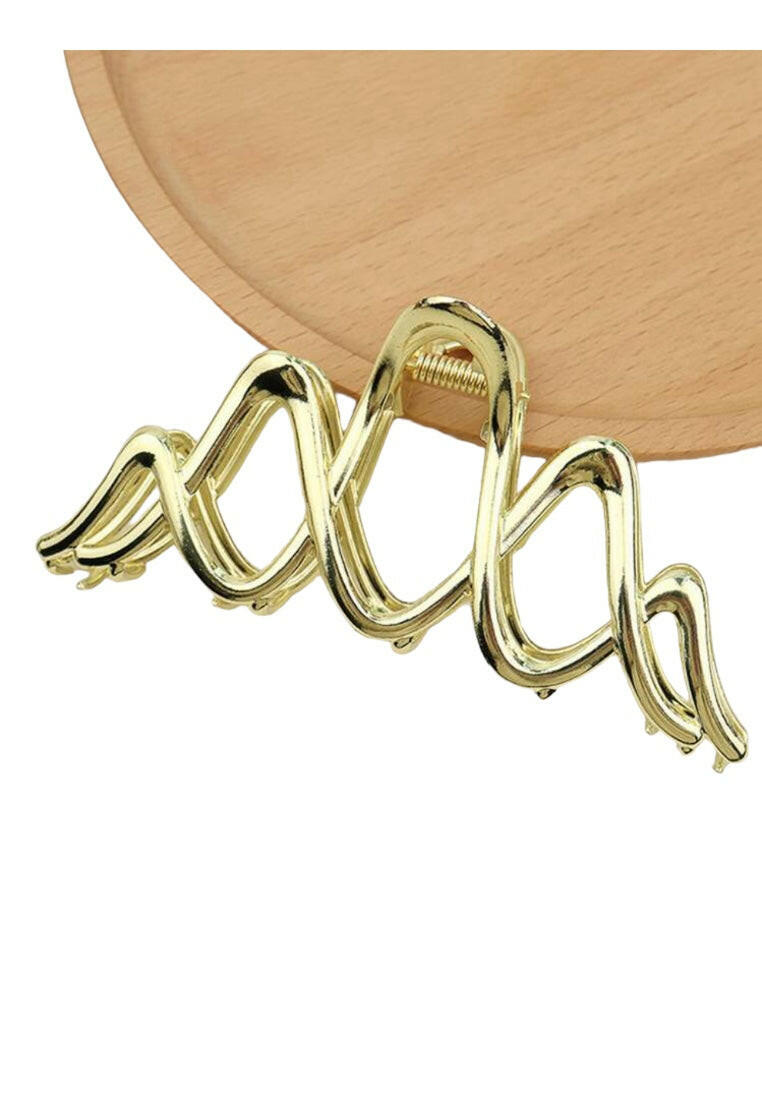 Classy Elegant cross big wave styling metal/plastic hairpin