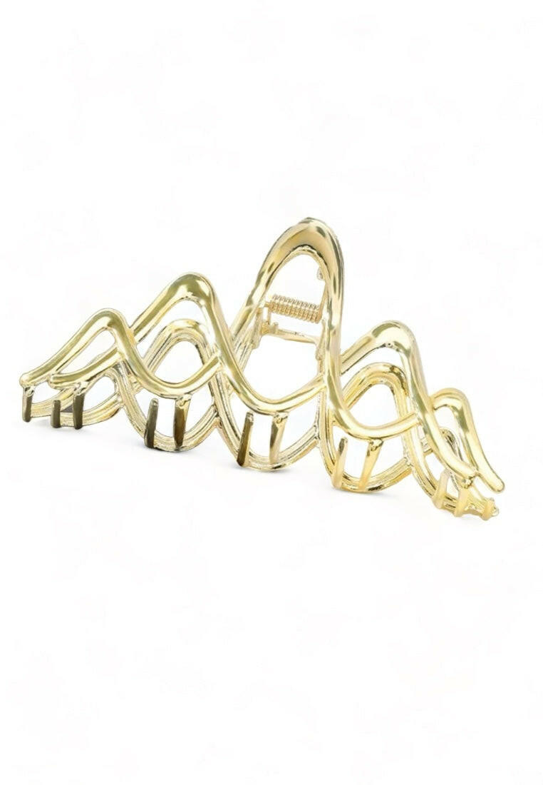 Classy Elegant cross big wave styling metal/plastic hairpin