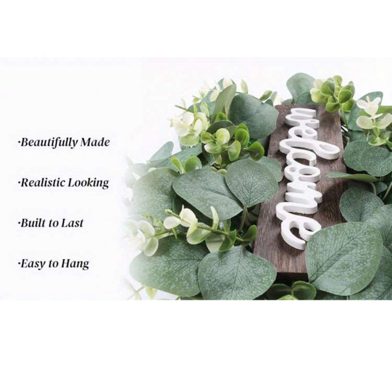 Green Eucalyptus Wreath With Welcome Sign