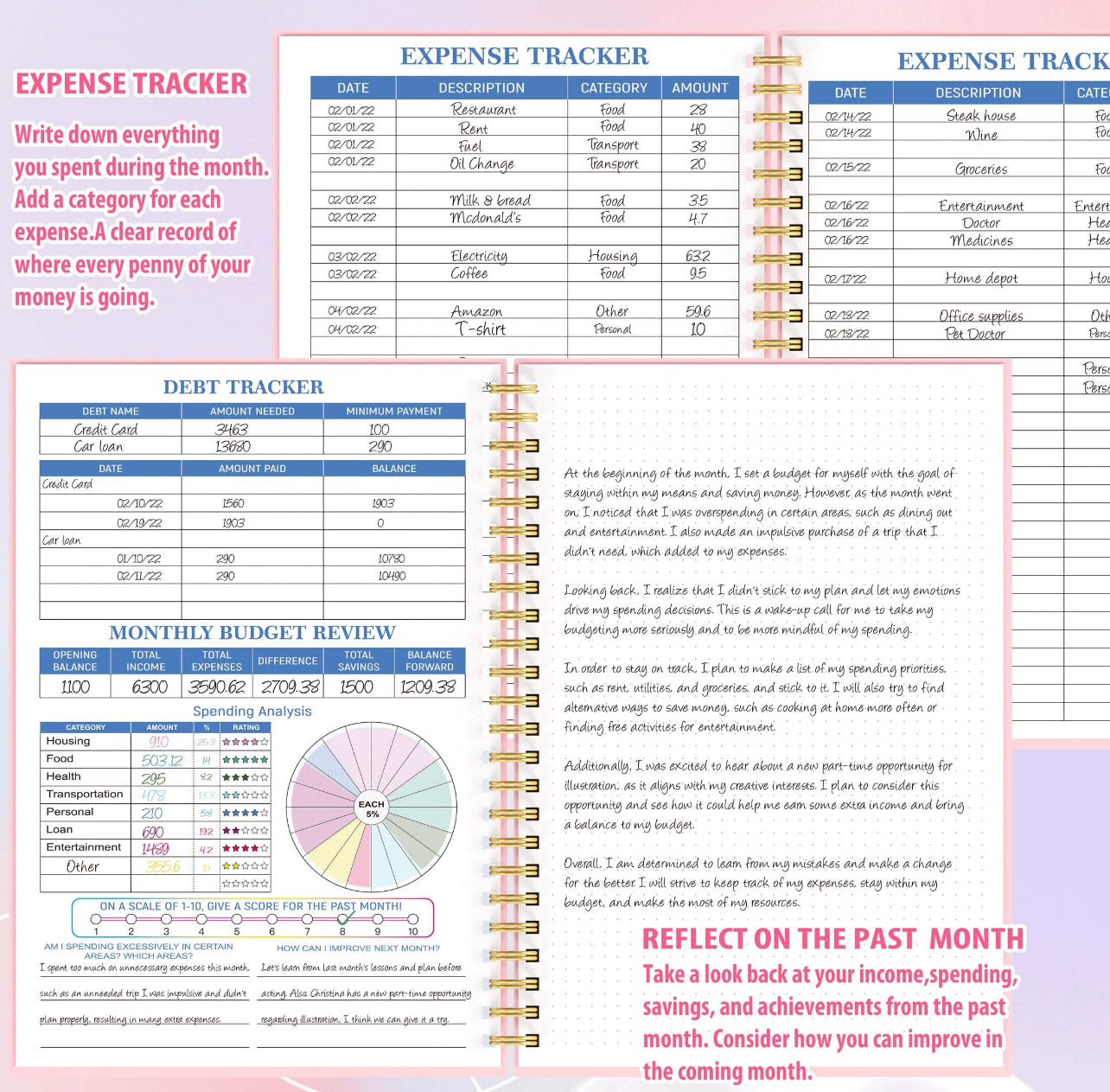 Budget Planner - Monthly Finance Organizer with Expense Tracker Notebook