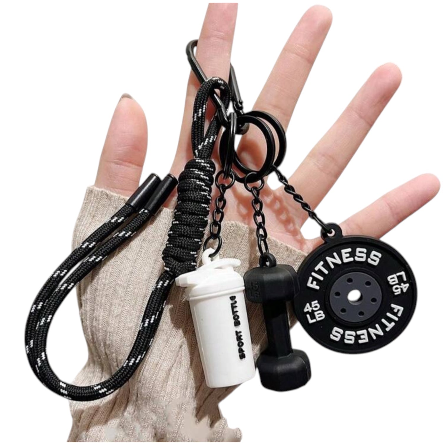 Barbell & Dumbbell Decorative Pendant Bag Keychain