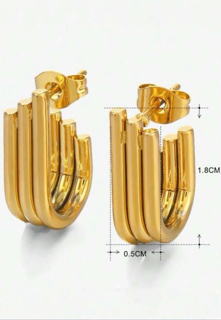 18K Gold-Plated Irregular Line Earrings