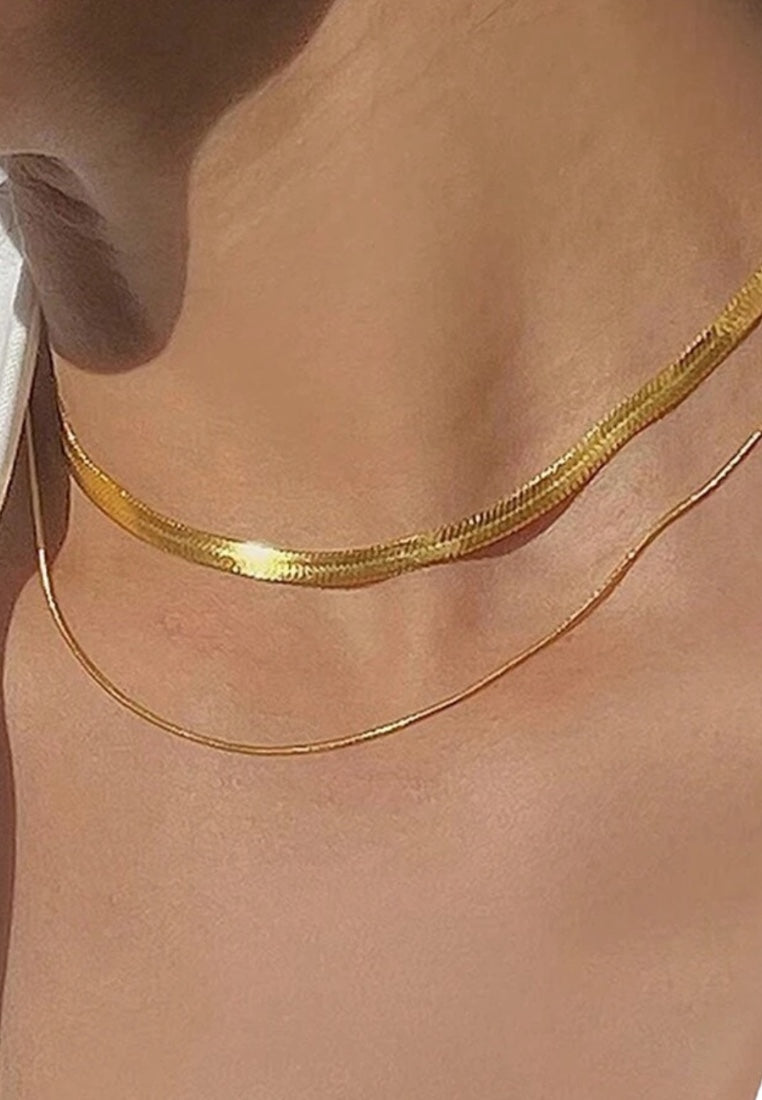 S925 Sterling Silver Double Layer Snake Bone Chain