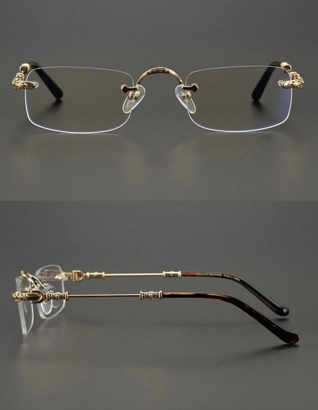 Gold Rectangular Glasses