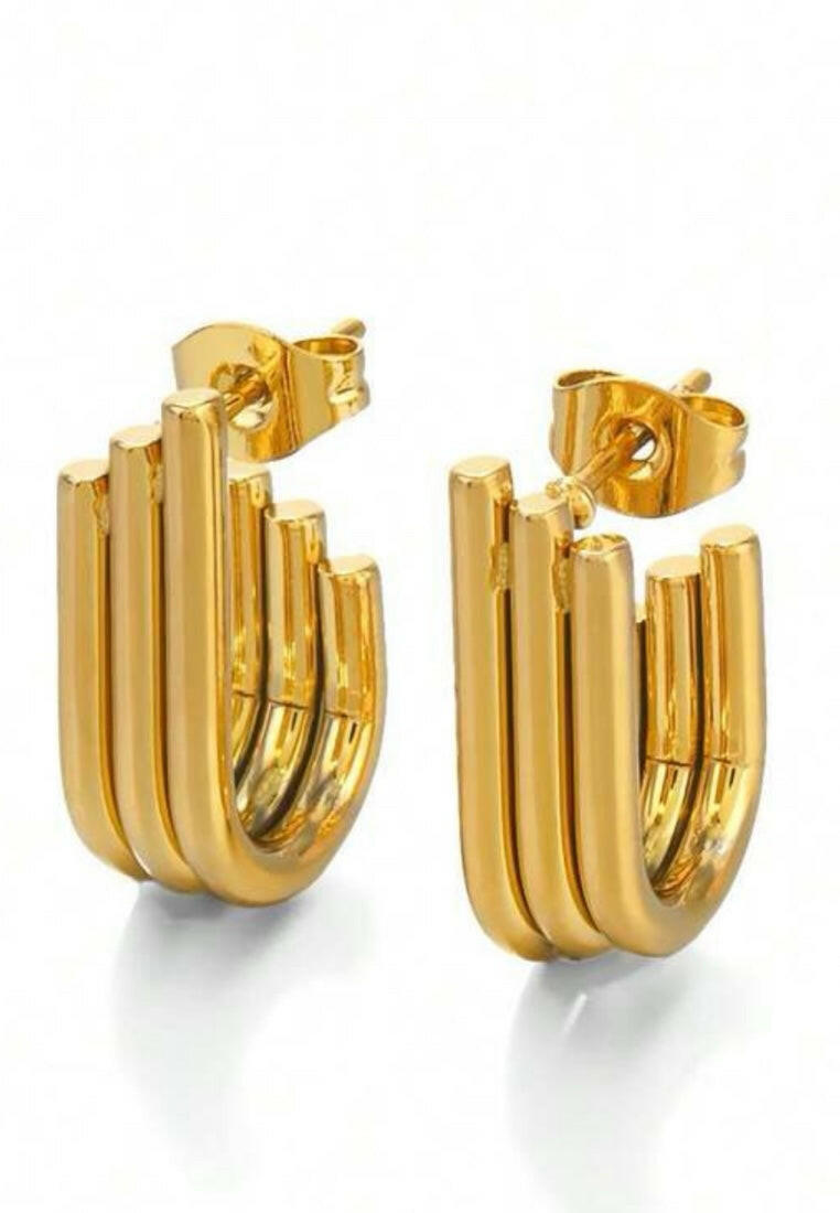 18K Gold-Plated Irregular Line Earrings