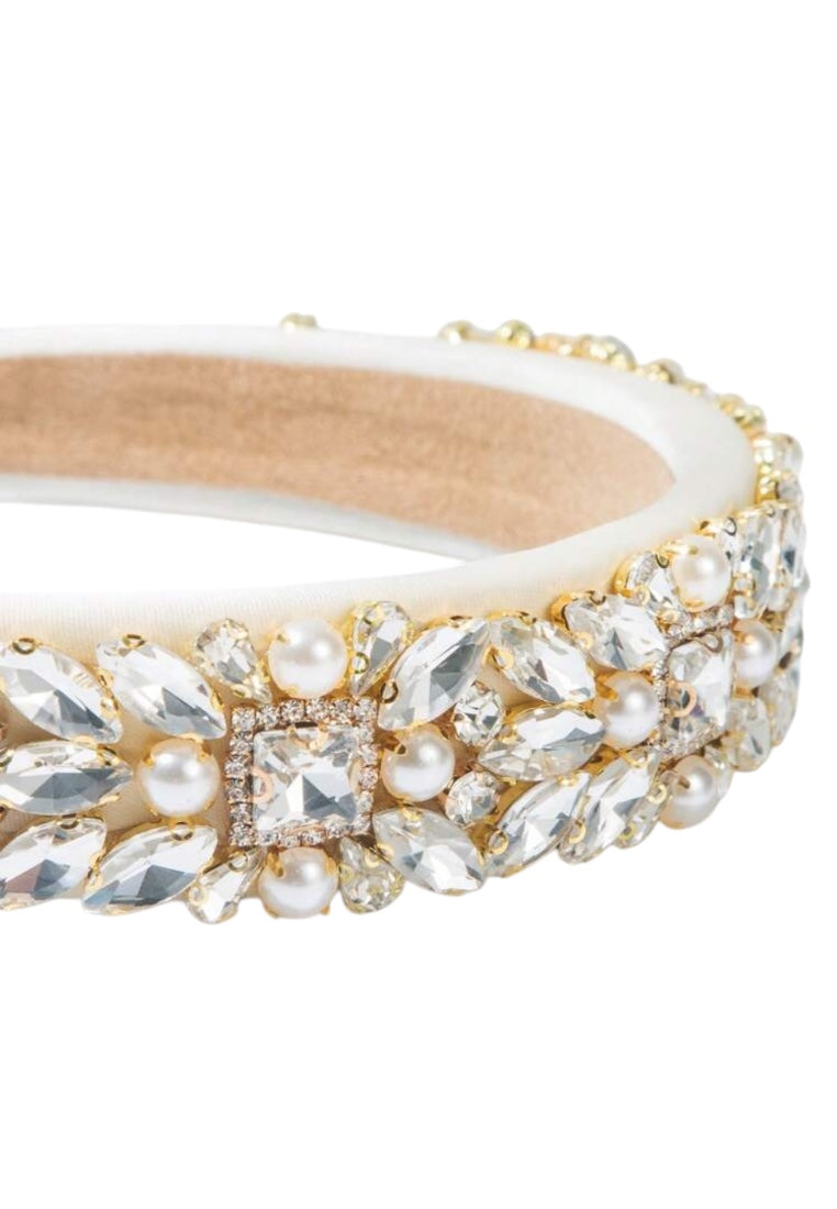 White Baroque Sponge Headband