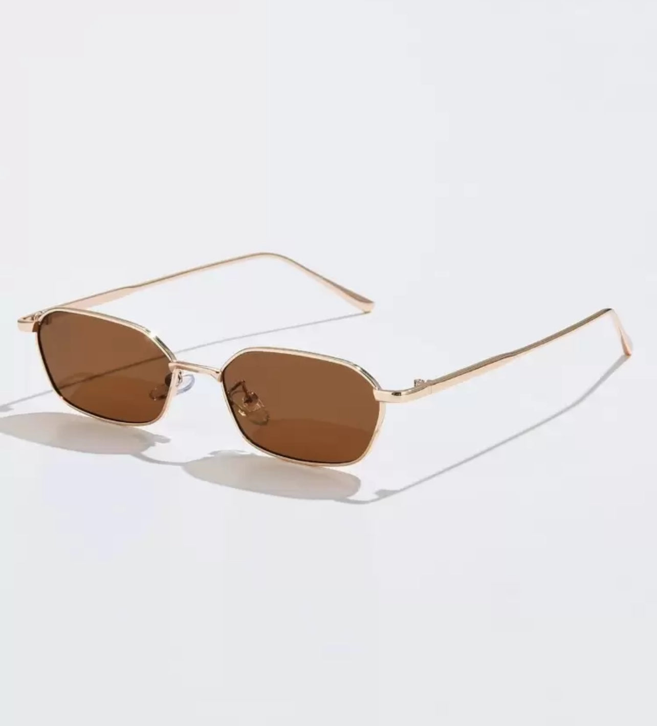 Brown Metal Frame Tinted Lens Glasses