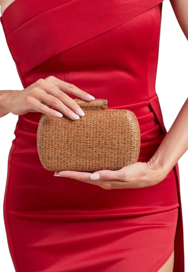 Mini Minimalist Braided Design Straw Bag