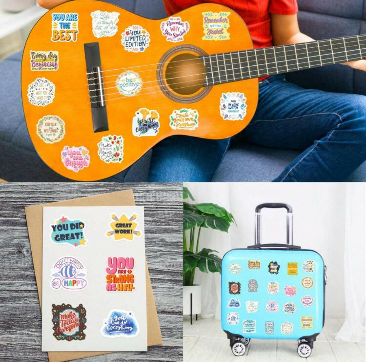 50pcs Inspirational Quote Stickers