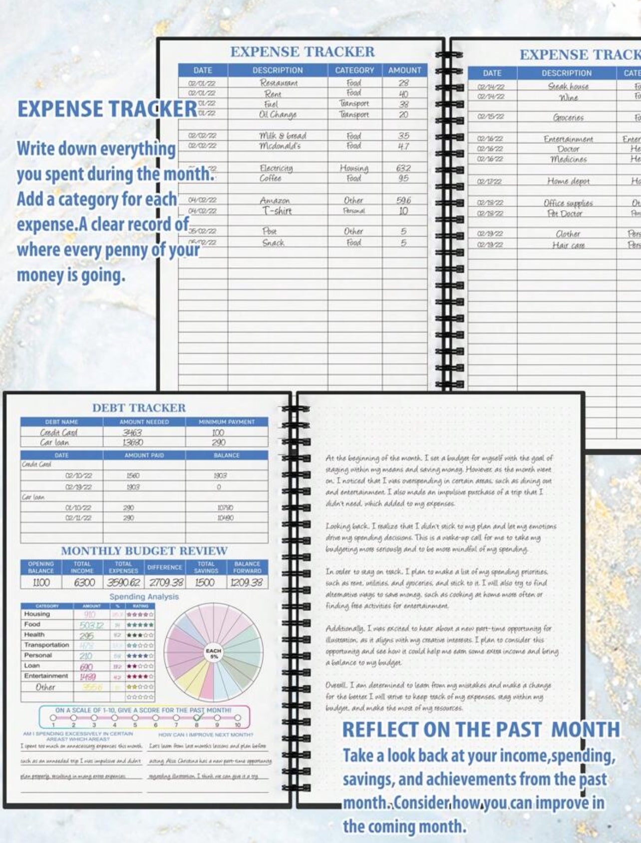 Simple Multi-purpose Budget Checklist Spiral Planner