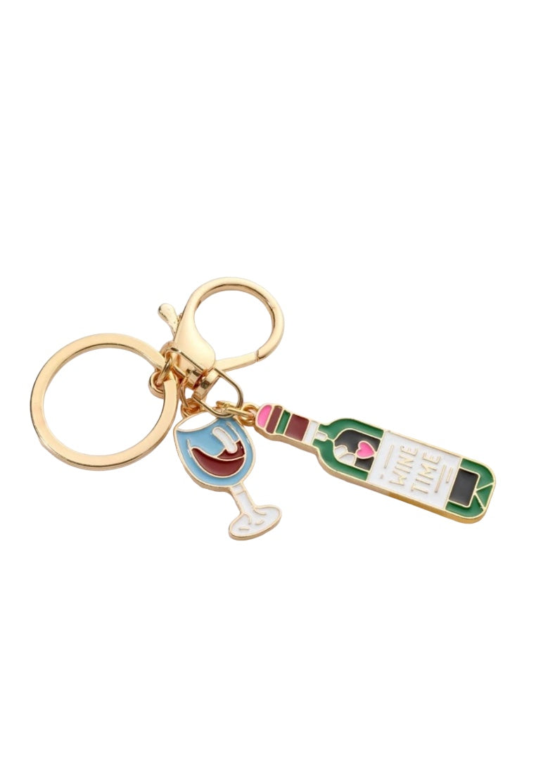 Creative Wine Bottle & Glass Keychain