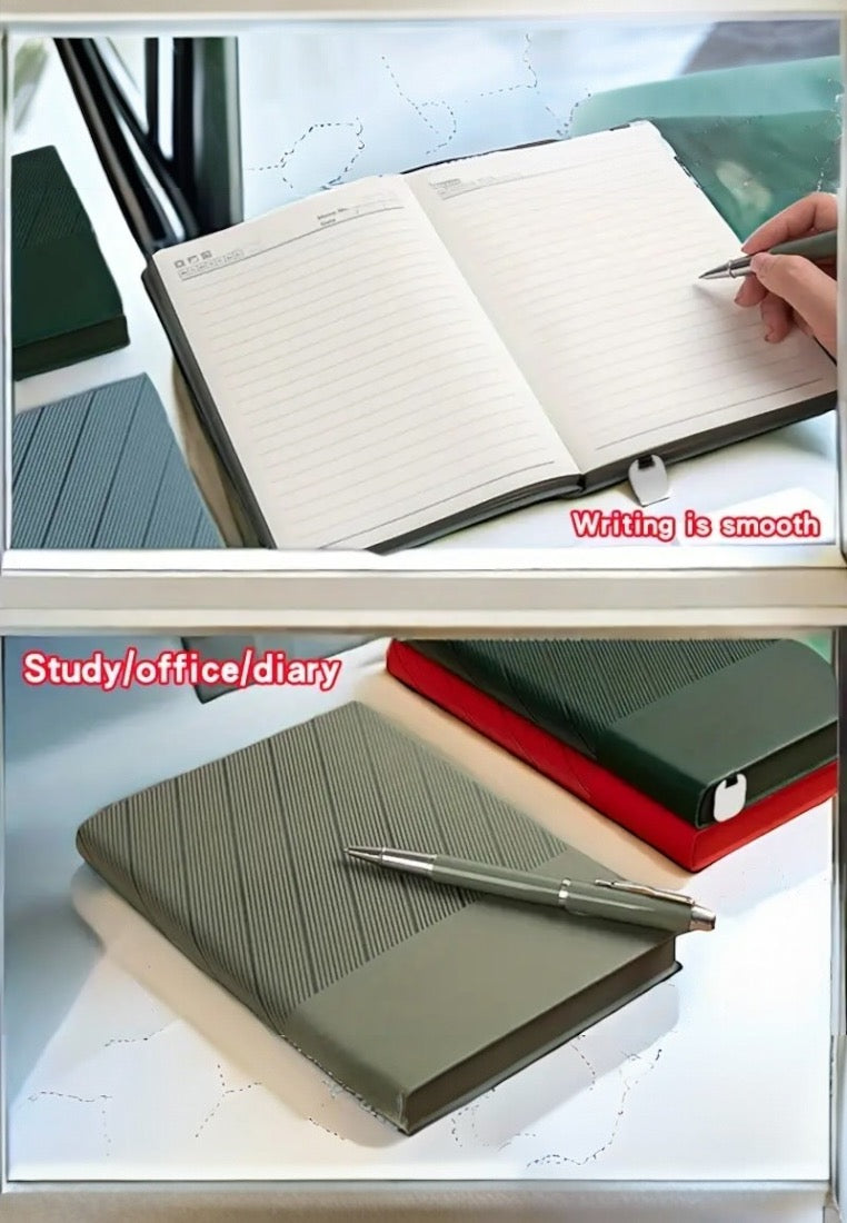 Dark Green A5 Soft Faux Leather Cover Notebook With Bookmark