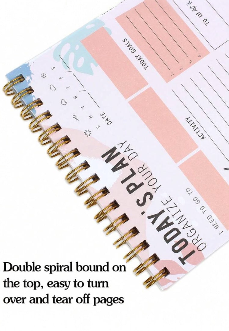 Pink Spiral Daily Planner To Do List Notepad