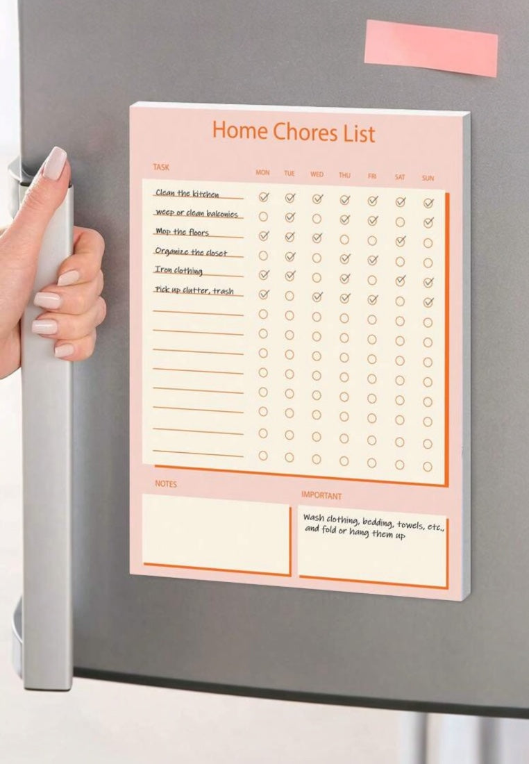 Home Chores List-Daily And Weekly Cleaning Schedule Checklist Planner And Organizer,
