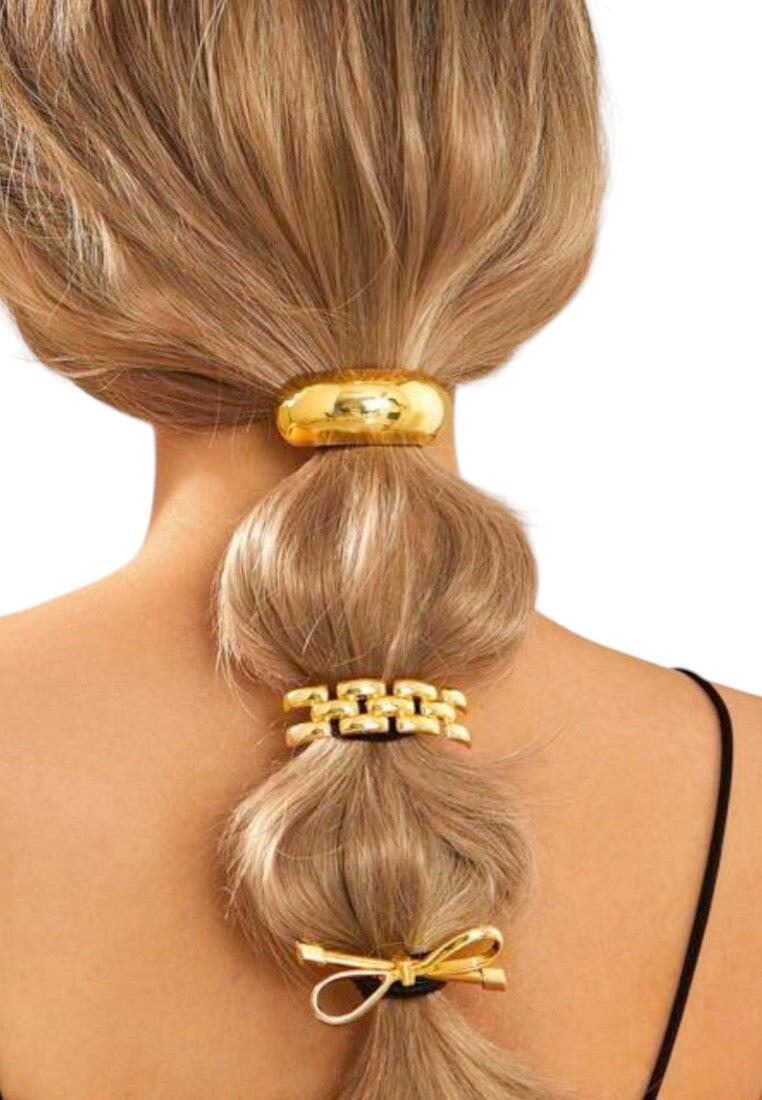 3pcs Geometric Shape Bow Hair Ties