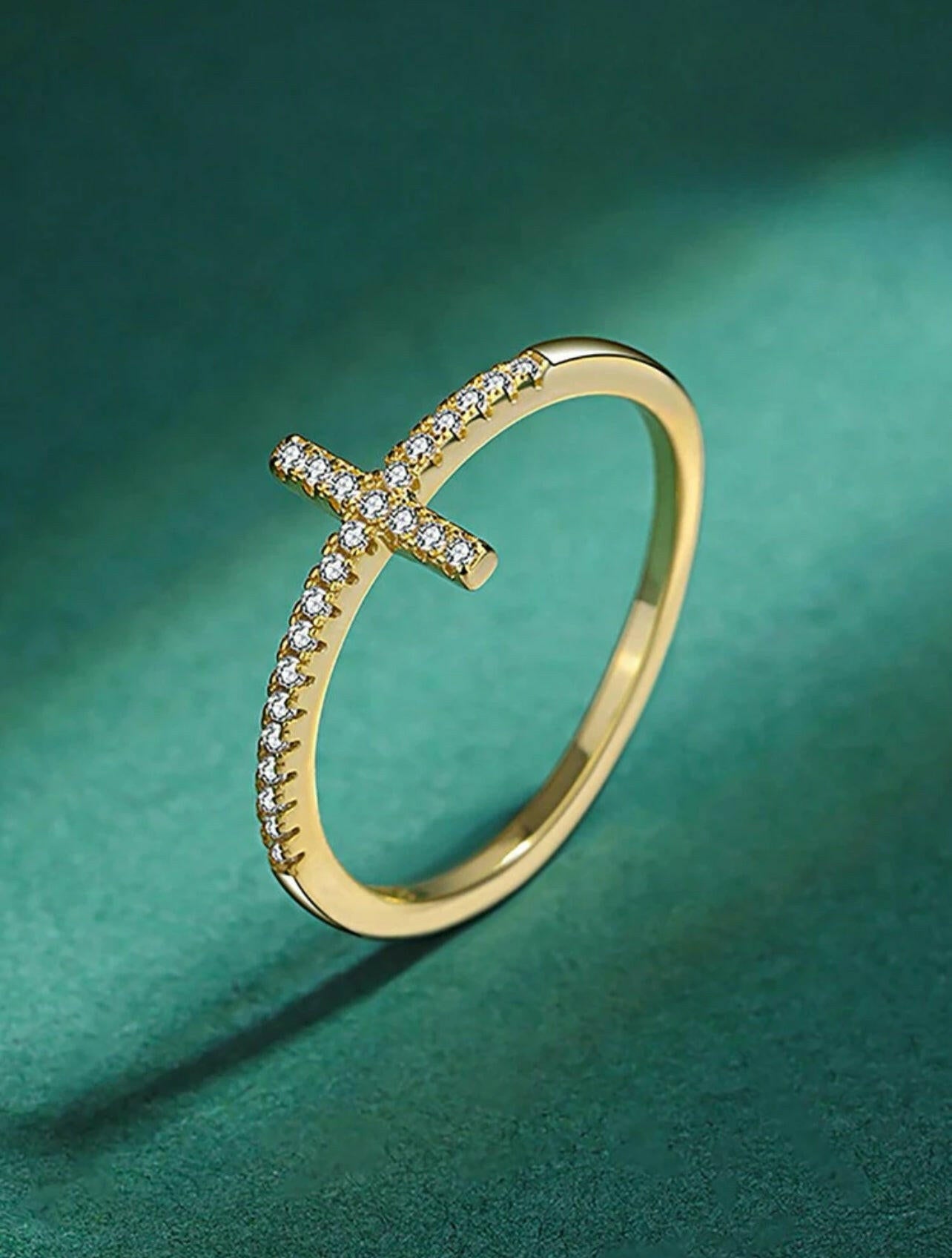 925 Sterling Silver Cross Rings Thin Rings