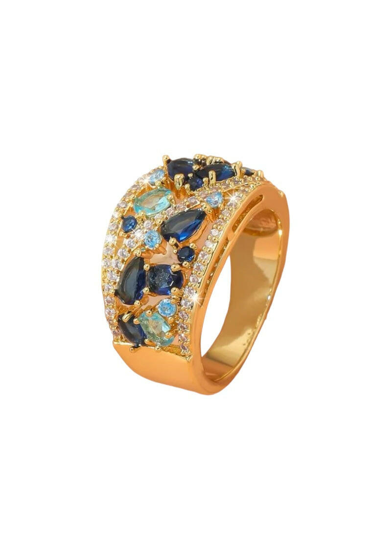 Gold Cubic Zirconia Decor Ring