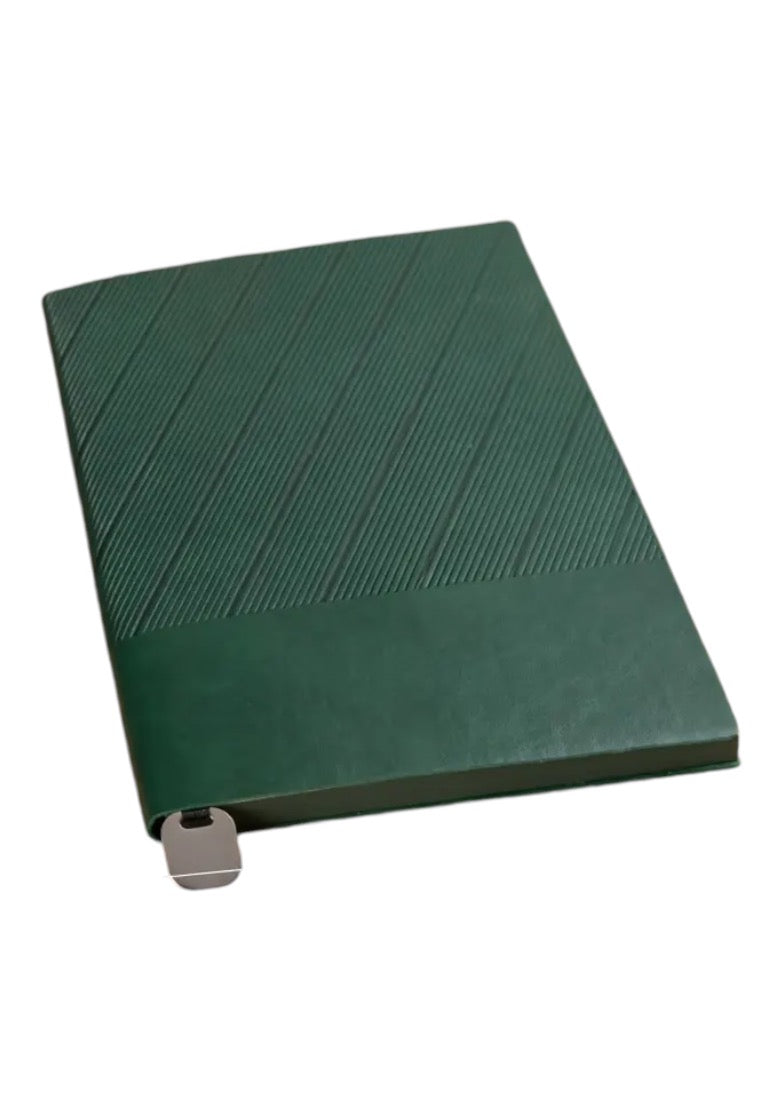 Dark Green A5 Soft Faux Leather Cover Notebook With Bookmark