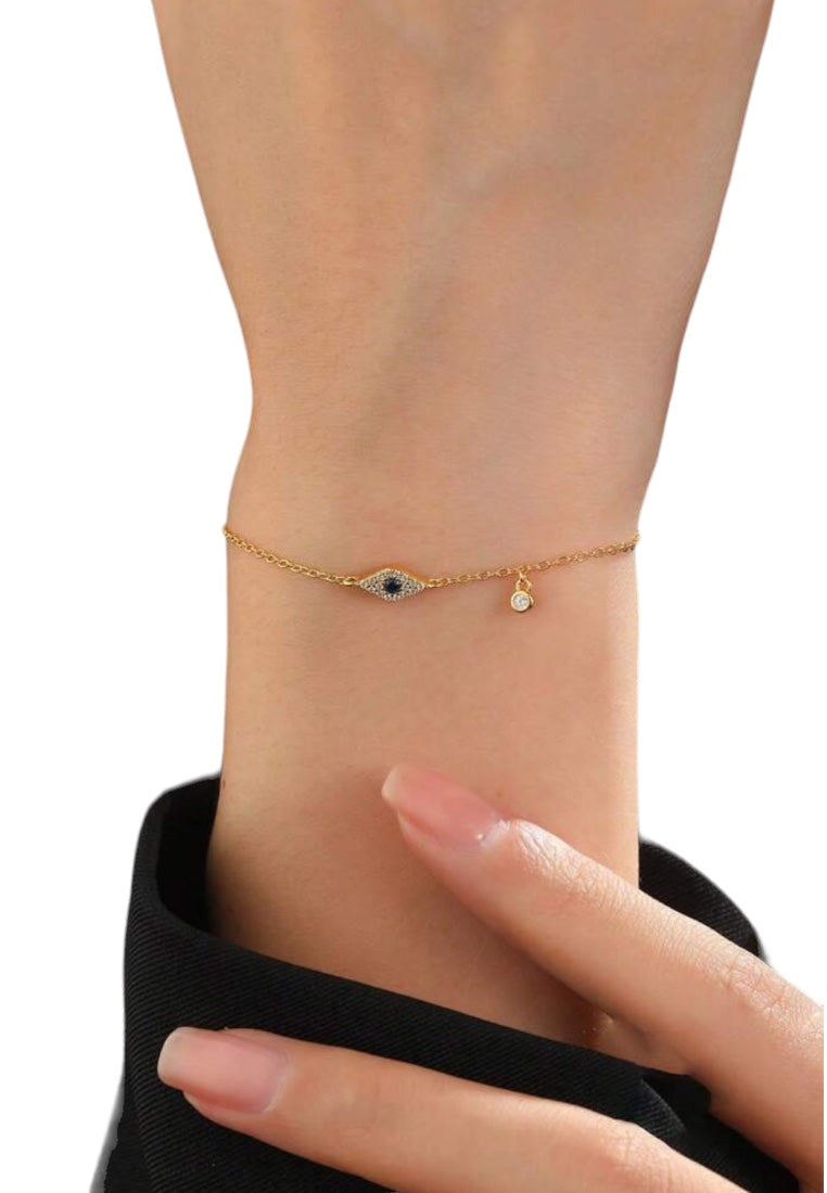 925 Sterling Silver Golden Eye Bracelet