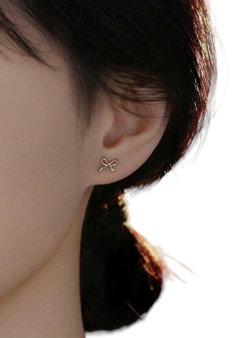 925 Sterling Silver Bow Knot Stud Earrings