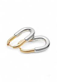 925 Sterling Silver Gold-Plated Two Tone Hoop Earrings