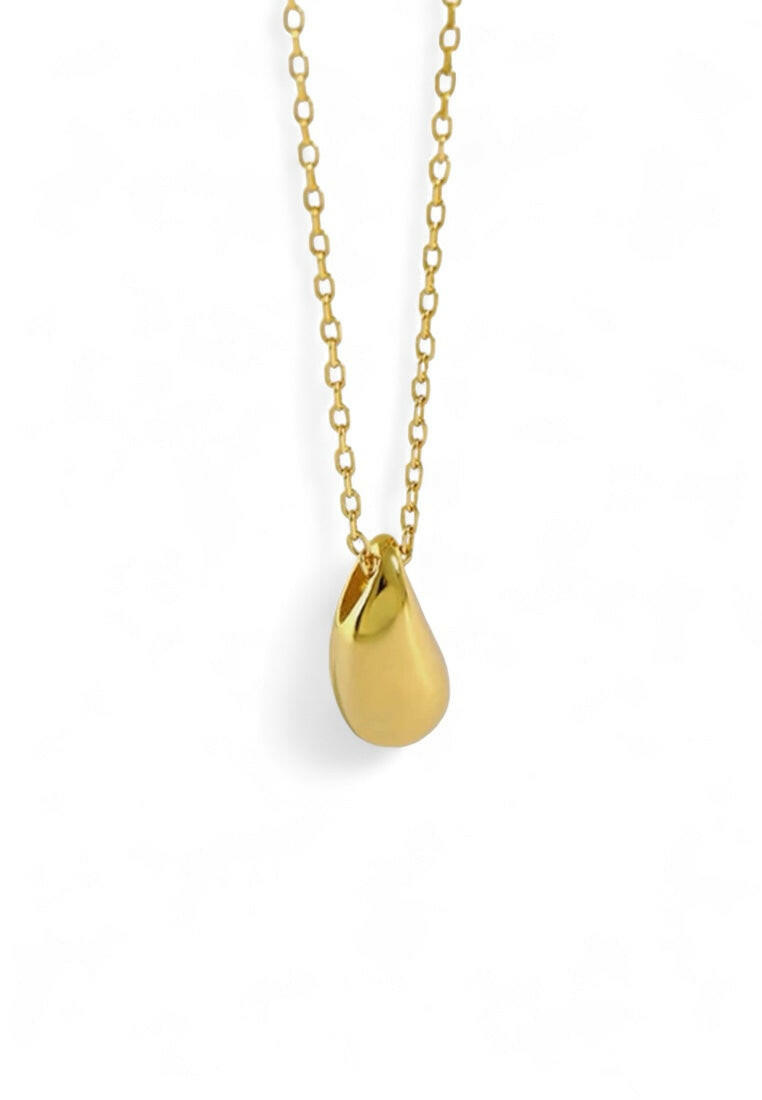 925 Sterling Silver Water Drop Shaped Pendant Necklace