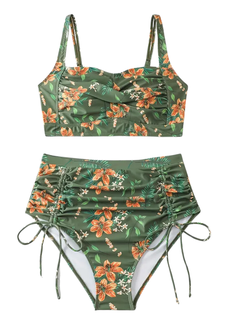 Plus Size Floral  Swimwear