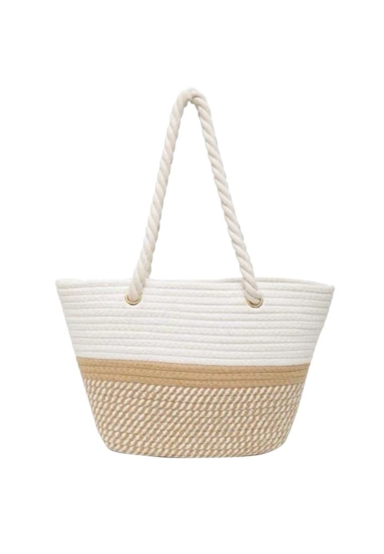Two Tone Straw Bag
