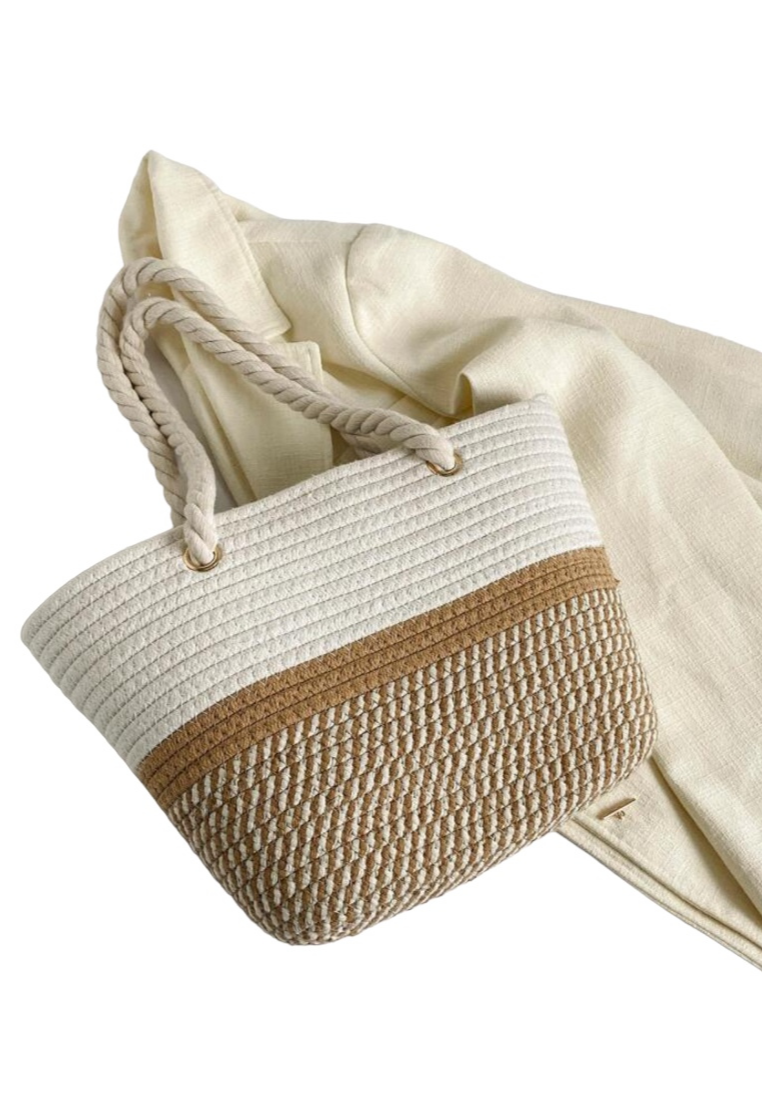 Two Tone Straw Bag
