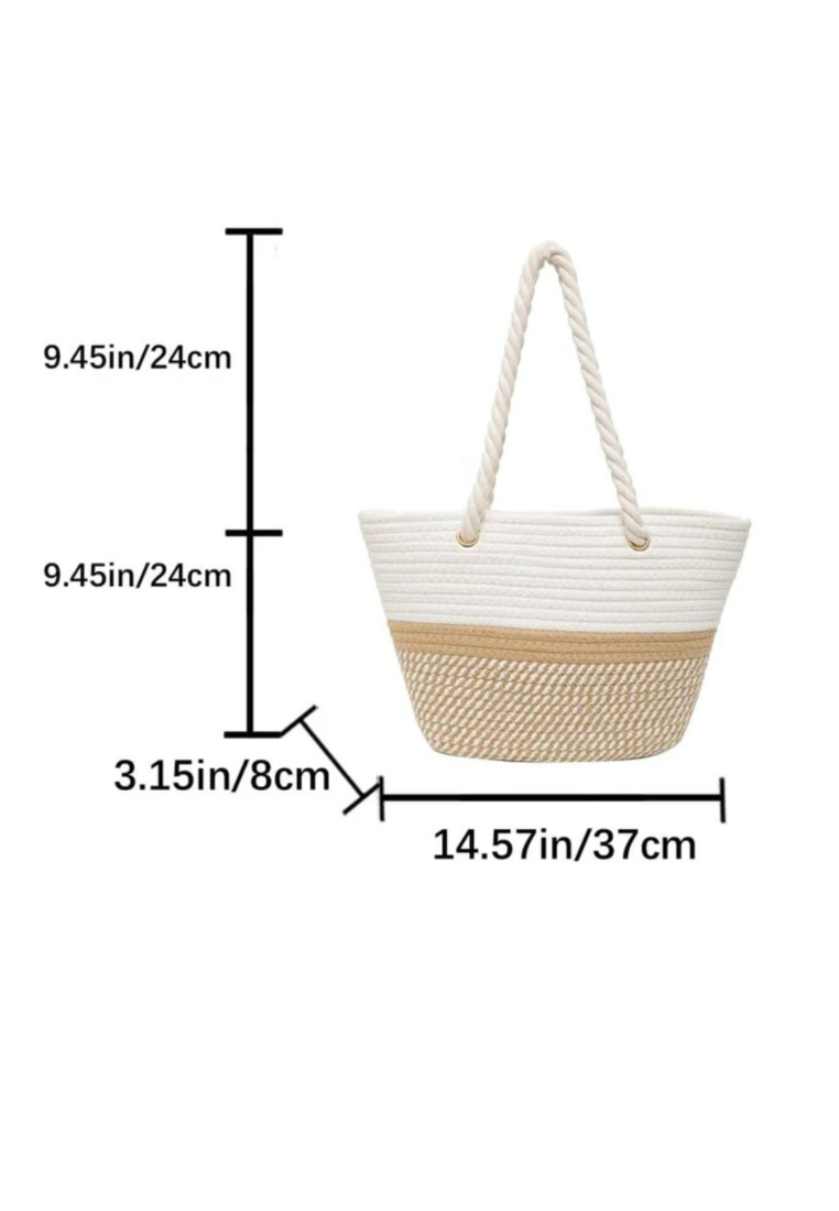 Two Tone Straw Bag