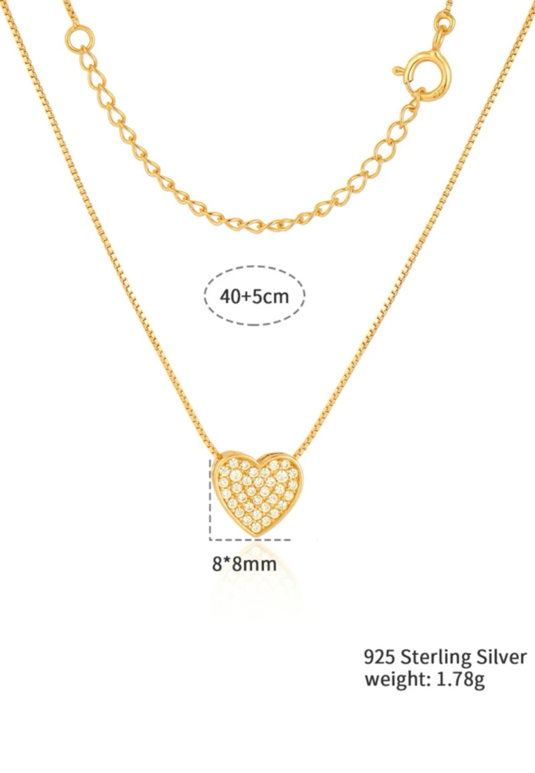 925 Gold-Plated Silver Heart Necklace