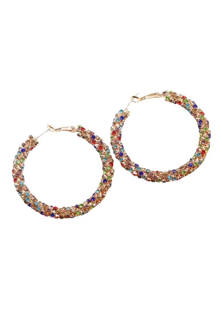 Rhinestone Hoop Earrings
