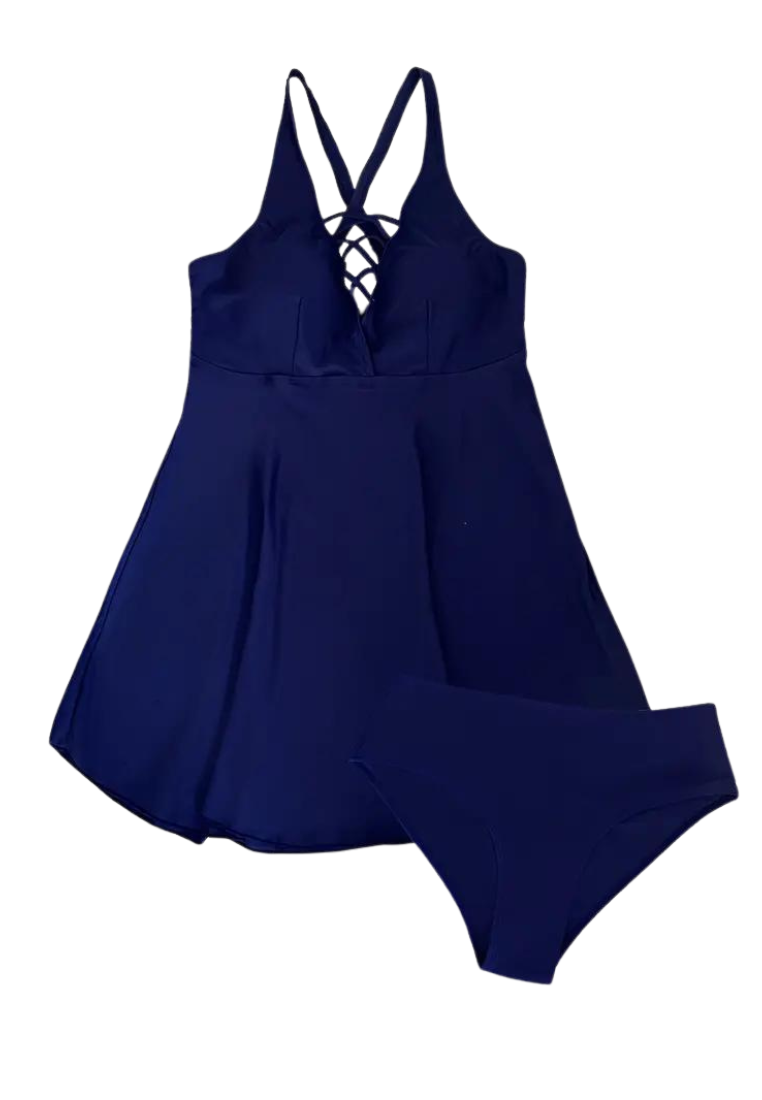 Plus Size Crisscross V Neck Cami Dress  Swimwear