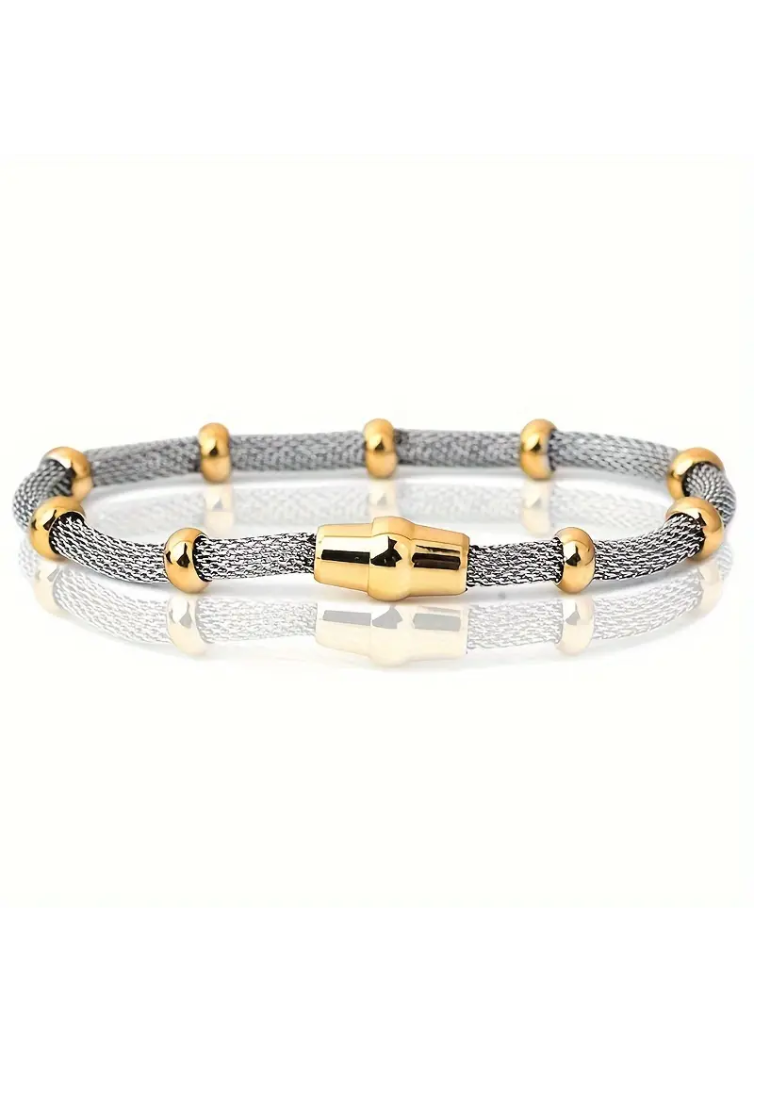 Bead Titanium Steel Mesh Bracelet