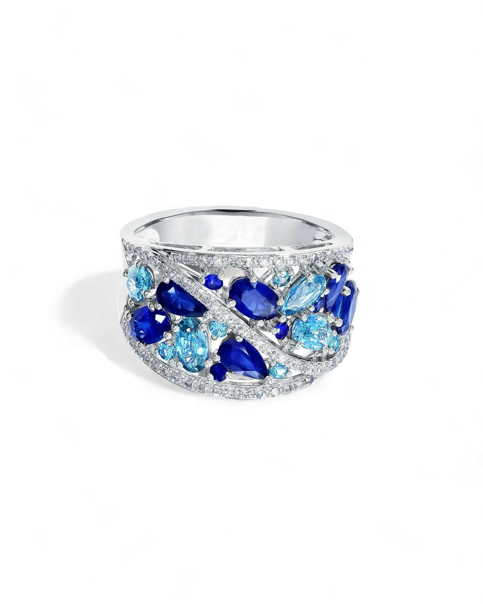 Blue Cubic Zirconia Decor Ring